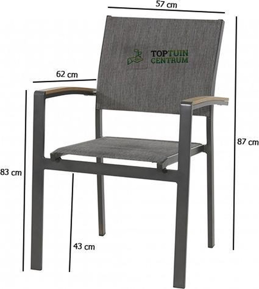 Lesli Living Outdoor Living Tuinstoel Arezzo - Antraciet