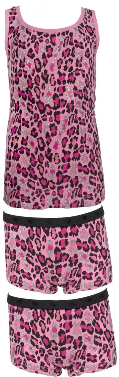 Funderwear meisjes setje Luipaard  - 164  - Fuchsia