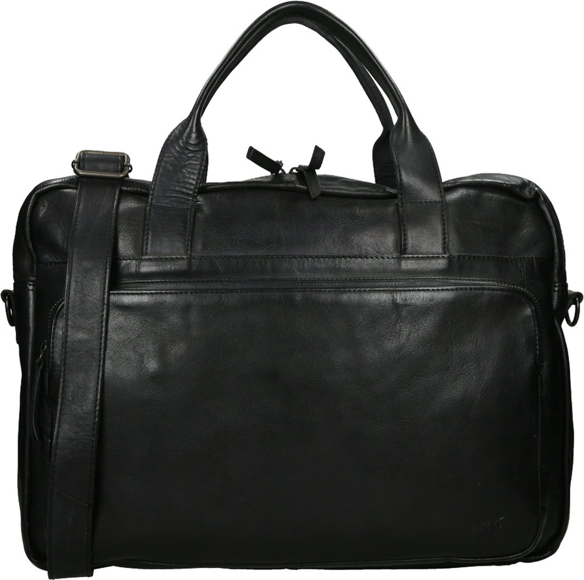 Bear Design Cow Lavato Leren Laptoptas - 17 inch - Zwart