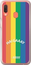 6F hoesje - geschikt voor Samsung Galaxy A20e -  Transparant TPU Case - #LGBT - Ha! Gaaay #ffffff