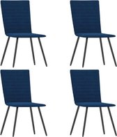 Medina Eetkamerstoelen 4 st fluweel blauw