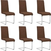 Medina Eetkamerstoelen 6 st kunstleer bruin