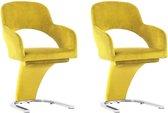 Medina Eetkamerstoelen 2 st fluweel geel