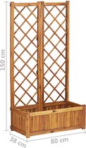 Medina Plantenbak verhoogd met latwerk 80x38x150 cm massief acaciahout