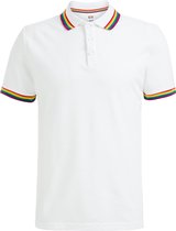 WE Fashion Pride unisex polo met contrasterende boorden