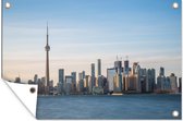 Tuindecoratie Skyline van Toronto met de CN Tower in Canada - 60x40 cm - Tuinposter - Tuindoek - Buitenposter