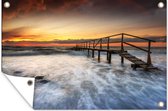 Tuinposters buiten Pier - Zonsondergang - Water - 90x60 cm - Tuindoek - Buitenposter