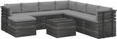 Medina 9-delige Loungeset met kussens pallet massief grenenhout