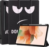 Samsung Galaxy Tab S7 FE Hoes - 12.4 inch - Tri-Fold Book Case - Met Pencil Houder - Don't Touch Me