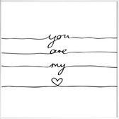 JUNIQE - Poster met kunststof lijst You Are My Heart -20x20 /Wit &