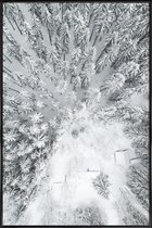 JUNIQE - Poster in kunststof lijst Calm Winter -30x45 /Grijs & Wit