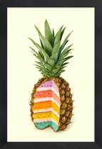 JUNIQE - Poster in houten lijst Pineapple Cake -20x30 /Kleurrijk