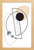 JUNIQE - Poster met houten lijst Geometric Mobile -13x18 /Wit & Zwart