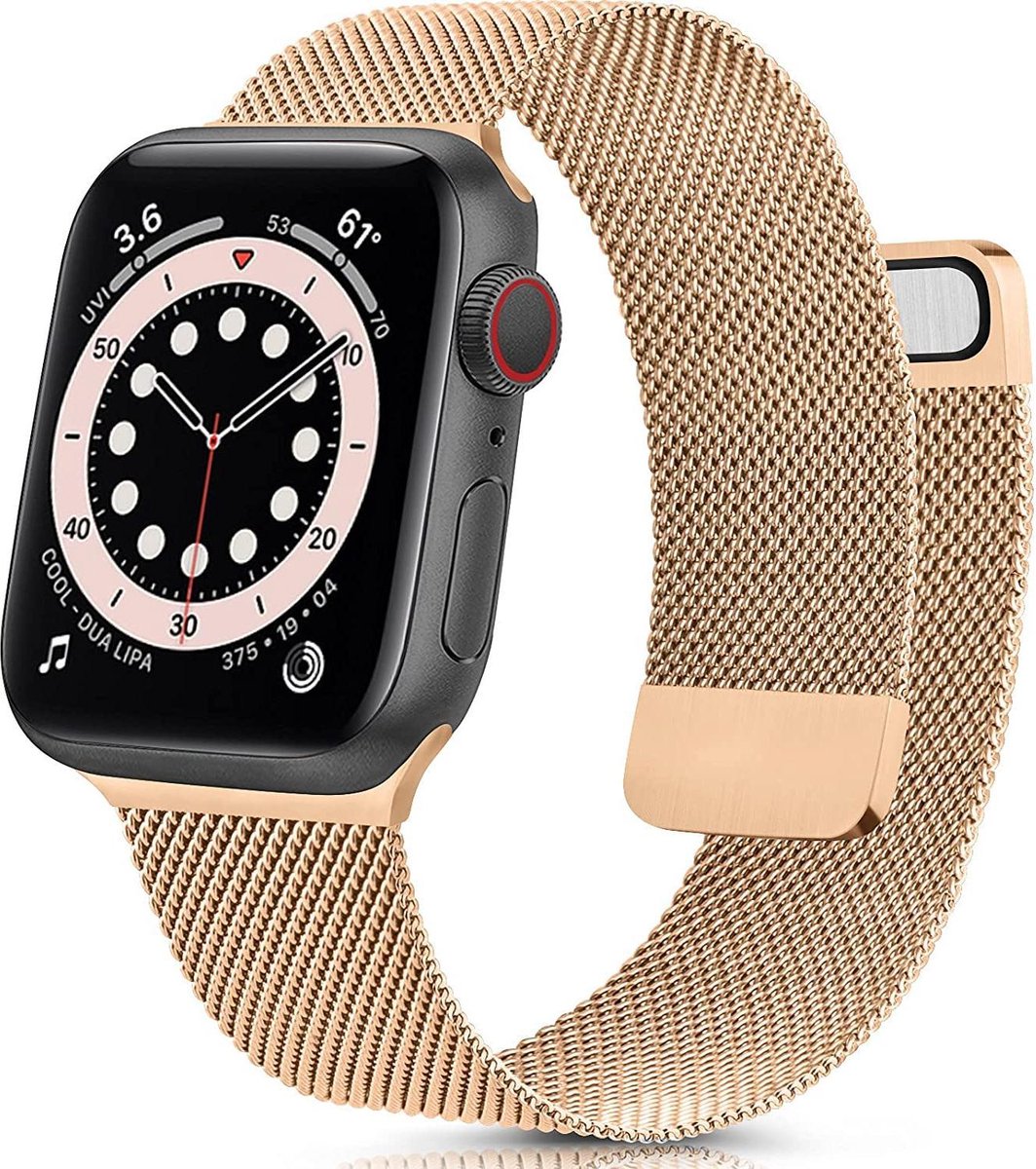 YPCd® Bandje geschikt voor Apple Watch - Rose Goud - Milanees Roestvrij Staal - 42mm / 44mm / 45mm