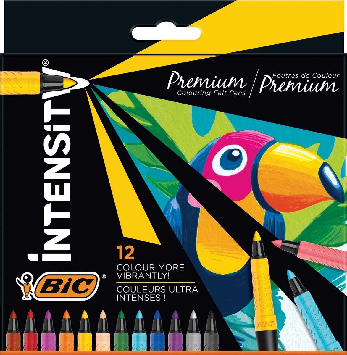 BIC Kleurstift intensity premium assorti Etui a 12 stuk