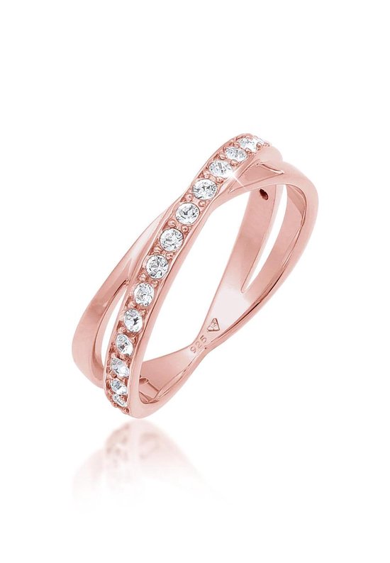 Elli Women's Lady Ring 925 Silver 17 Crystal 56 Roségoud 32020150