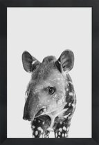 JUNIQE - Poster in houten lijst Tapir Classic -30x45 /Wit & Zwart