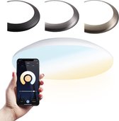 HOFTRONIC - Smart Badkamerverlichting - RGB Plafondlamp - IP65 waterdicht - Kleur instelbaar - 18W 1900 Lumen - IK10 Stootveilig - Ø30cm - Wit - Bedienbaar via Smartphone en smart assistent