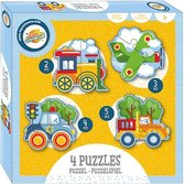 Toy Universe Legpuzzel 4-in-1 Voertuigen Karton Blauw 4-delig