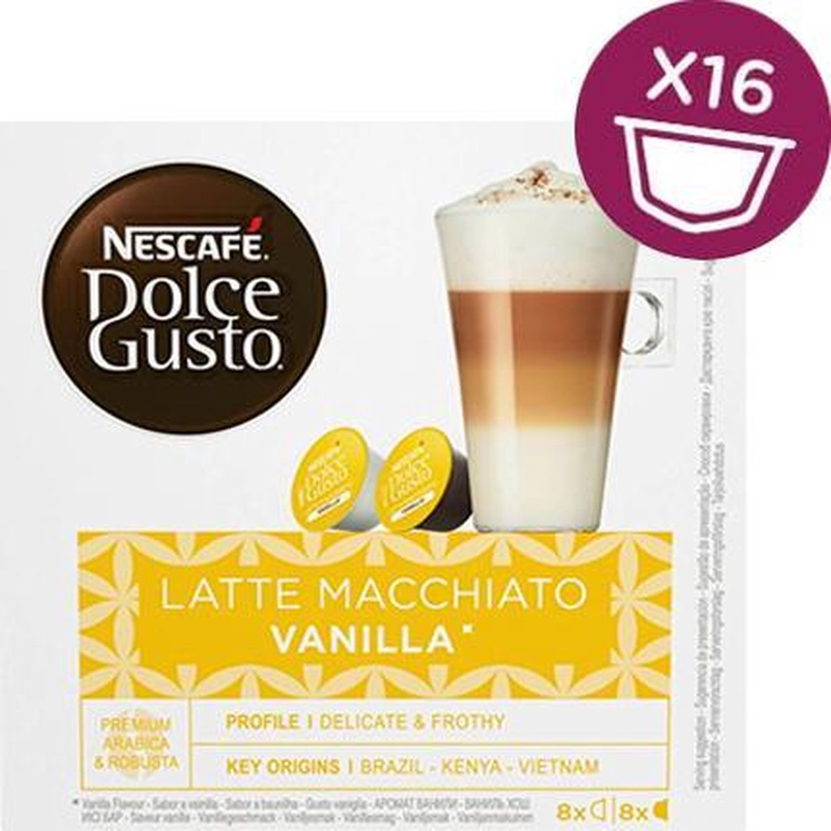 NESCAFÉ® Dolce Gusto® Latte Macchiato Vanilla Coffee Cups - 3 boîtes de 16  capsules... | bol.com