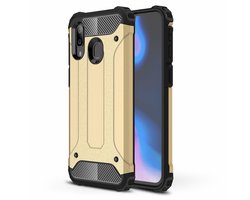 Ntech Hoesje Geschikt Voor Samsung Galaxy A40 Hybrid Armor Hoesje - Goud