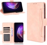 Voor vivo V21 5G/4G Huid Voelen Kalf Patroon Horizontale Flip Lederen Case met Houder & Kaartsleuven & Fotolijst (Roze)