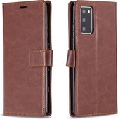 Voor Samsung Galaxy A02s EU Versie Crazy Horse Textuur Horizontale Flip Lederen Case met Houder & Kaartsleuven & Portemonnee & Fotolijst (Bruin)