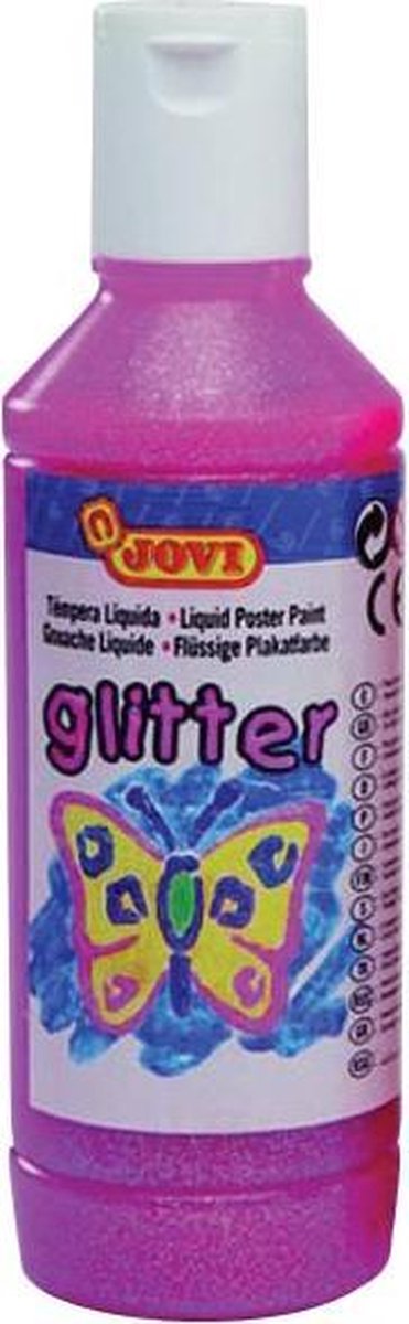 Jovi Plakkaatverf Glitter flacon van 250 ml, roze