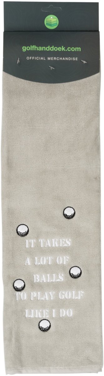 Nova Golf 'It Takes A Lot Of Balls' Golfhanddoek - Grijs Wit