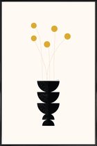 JUNIQE - Poster met kunststof lijst Flower Vase -13x18 /Roze & Zwart