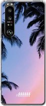 6F hoesje - geschikt voor Sony Xperia 1 III -  Transparant TPU Case - Sunset Palms #ffffff