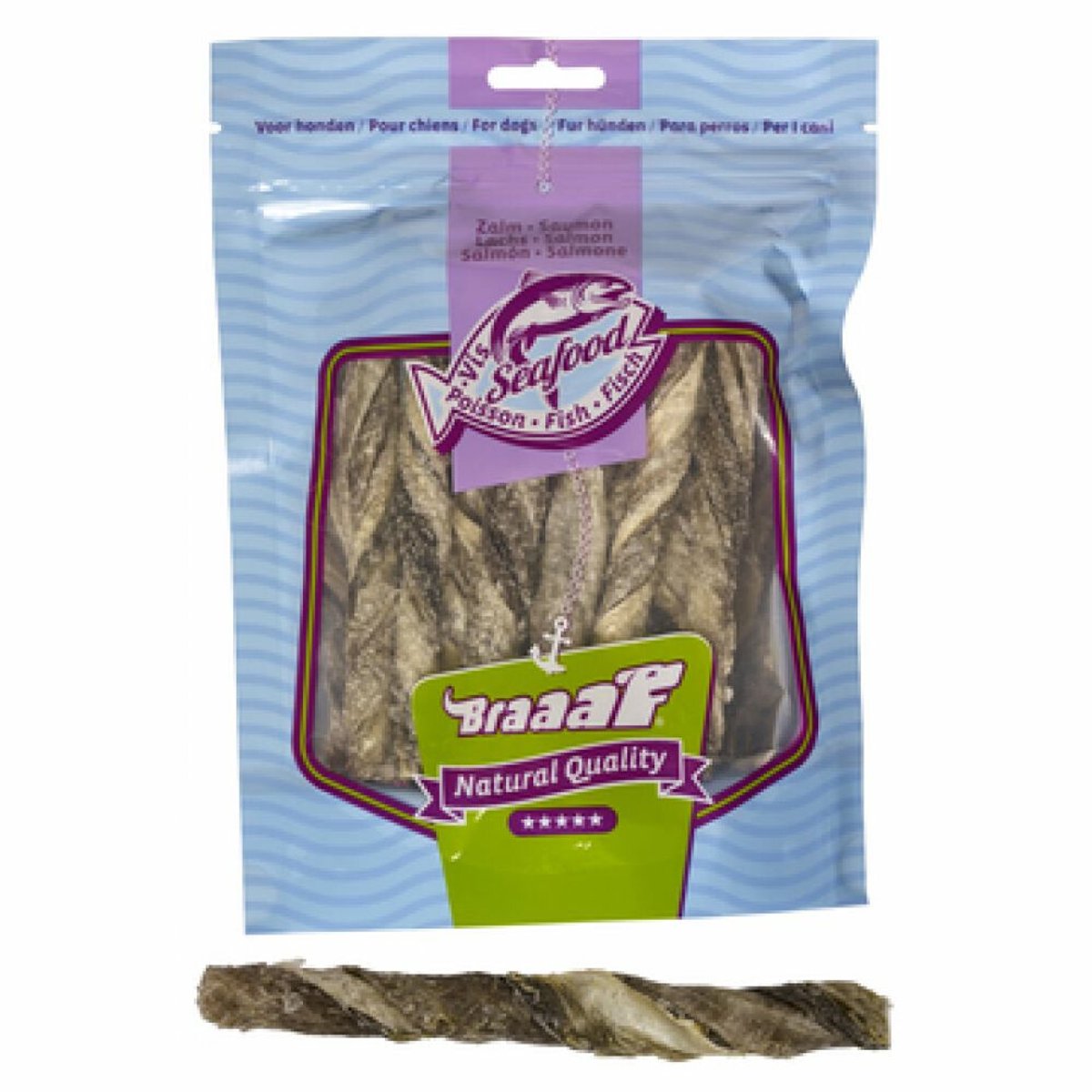 12x Braaaf Vissnacks Zalmhuid Sticks 70 gr