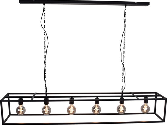 Urban Interiors Frame XL Hanglamp 6 lichts Zwart - Metalen frame - 160x25x145