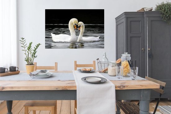 Câlin deux cygnes 120x90 cm