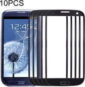 10 PCS Front Screen Outer Glass Lens voor Samsung Galaxy SIII / i9300 (zwart)