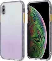 Gradiënt schokbestendig TPU + acryl hoesje met afneembare knoppen voor iPhone XS Max (paars)