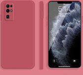 Voor Honor 30 effen kleur imitatie vloeibare siliconen rechte rand valbestendige volledige dekking beschermhoes (rood)