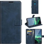Voor Nokia 1.4 Retro Kalfspatroon Gesp Horizontale Flip Leren Case met Houder & Kaartsleuven & Portemonnee (Blauw)