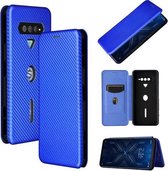 Voor Geschikt voor Xiaomi Black Shark 4/4 Pro Carbon Fiber Texture Magnetische Horizontale Flip TPU + PC + PU Leather Case met Card Slot (Blue)