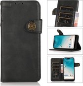 Voor OnePlus 9 KHAZNEH Dual-Splicing Koeienhuid Textuur Horizontale Flip Leren Case met Houder & Kaartsleuven & Portemonnee & Fotolijst & Lanyard (Zwart)
