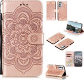 Voor OPPO Reno5 5G / Find X3 Lite Mandala Embossing Pattern Horizontale Flip PU lederen tas met houder & kaartsleuven & Walle & Lanyard (Rose Gold)