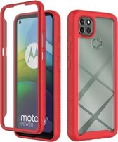 Motorola Moto G9 Power (2021) Starry Sky Solid Color-serie schokbestendige pc + TPU-hoes met PET-folie (rood)