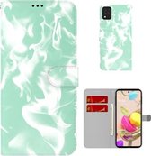 Voor LG K42 Cloud Fog Pattern Horizontal Flip Leather Case met Houder & Card Slot & Wallet (Mint Groen)