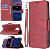 Voor Nokia G20 Retro Lamsvacht Textuur Pure Kleur Horizontale Flip PU Lederen Case met Houder & Kaartsleuven & Portemonnee & Lanyard (Rood)