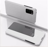Voor OPPO A54 4G vergulde spiegel horizontale flip lederen tas met houder (zilver)