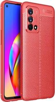 Voor OPPO K9 Litchi Texture TPU schokbestendig hoesje (rood)