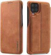 Voor Samsung Galaxy A12 5G LC.IMEEKE Hon Ancient Series horizontale flip lederen tas met houder en kaartsleuf (bruin)