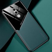 Voor Huawei Mate 10 Pro All-inclusive leer + beschermhoes van organisch glas met metalen ijzeren plaat (groen)