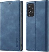 Voor Samsung Galaxy A72 5G LC.IMEEKE Sterk magnetisme Ultradunne horizontale Flip Matte TPU + PU lederen tas met houder & kaartsleuven & portemonnee (blauw)