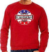 Have fear United States is here / Amerika supporter sweater rood voor heren M